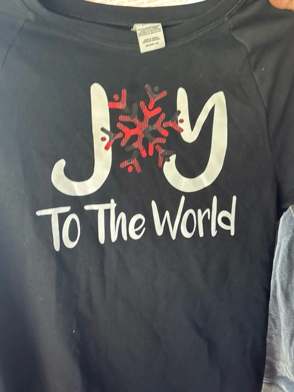 Avia Black Long Sleeve 'Joy To The World' Graphic Tee